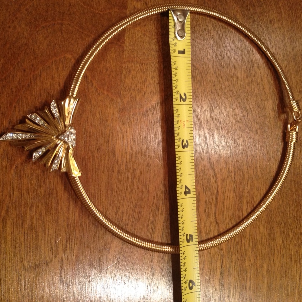 VTG TRIFARI gold & "diamond" choker necklace - Picture 6 of 7